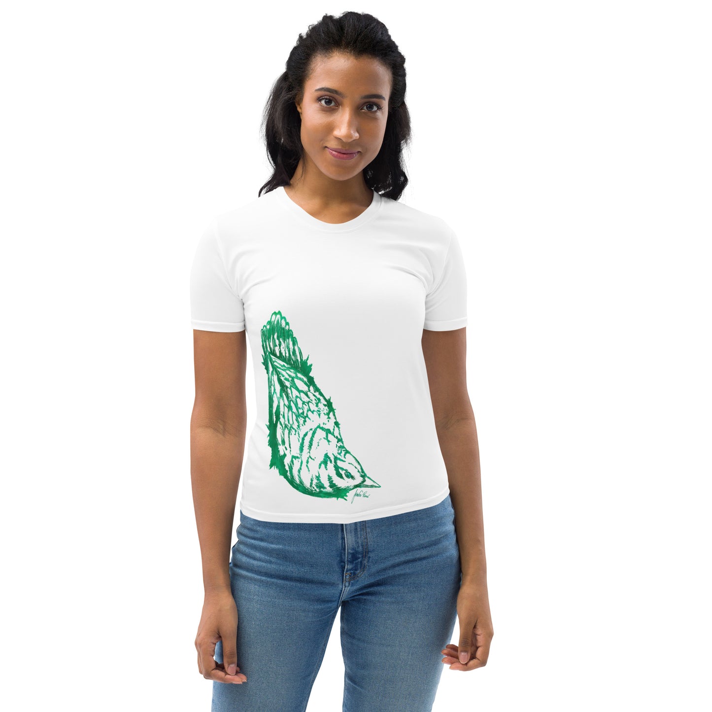 T-shirt blanc pour femme- Emerald