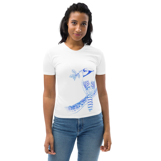 T-shirt blanc pour femme - Blue Jay